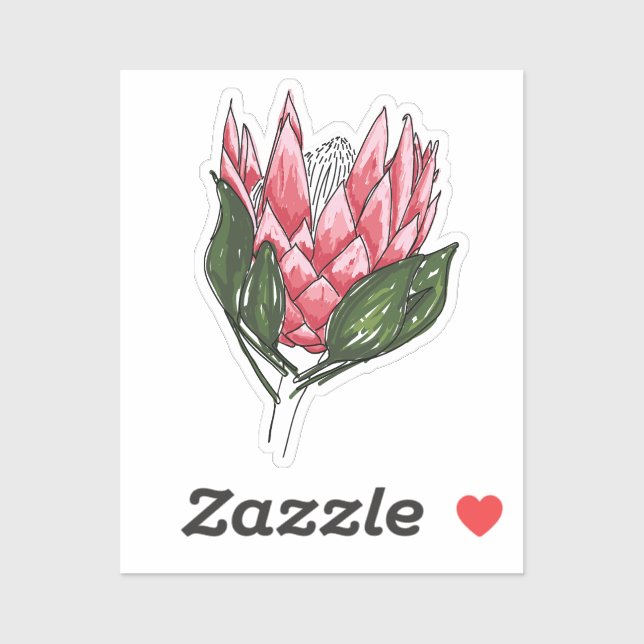 King Protea Custom Cut sticker I (Feuille)