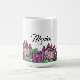 King Protea Wassercolor Handgemalt Kaffeetasse