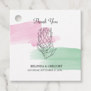 King Protea Watercolor Wedding-Geschenk Geschenkanhänger