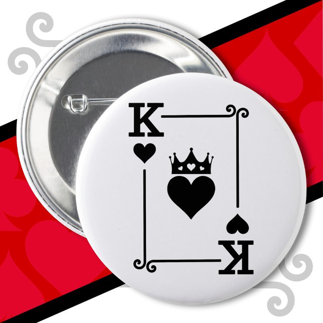 King & Queen Hearts Matching Couple King of Hearts Button (Von Creator hochgeladen)