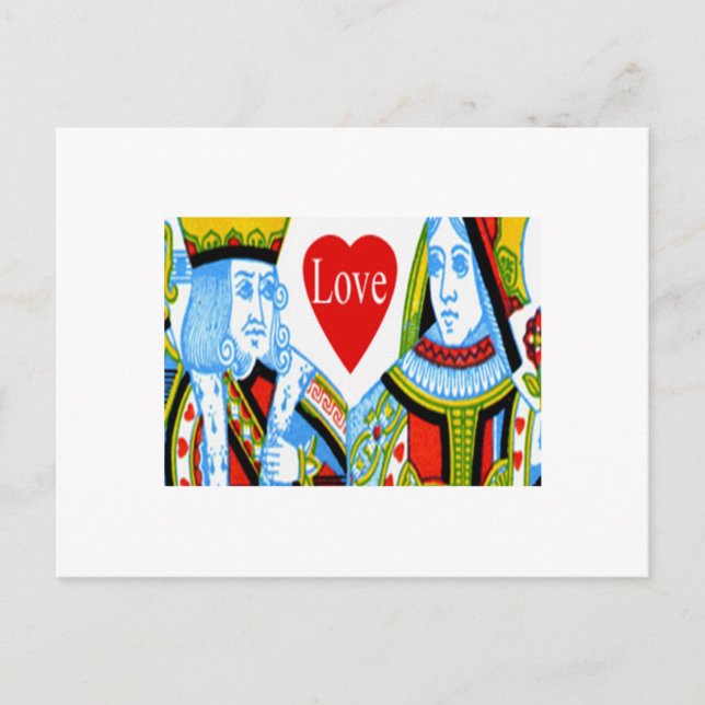 King Queen Hearts Save the Date Card Ankündigungspostkarte (Vorderseite)