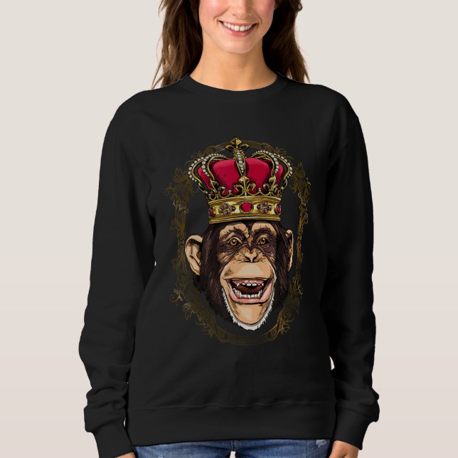 King Queen Monkey Princess Animal Primate Monkey Sweatshirt (Vorderseite)