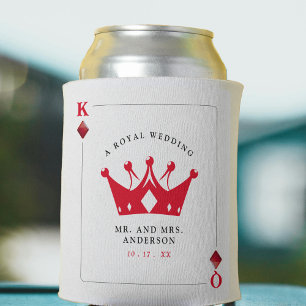 King & Queen of Diamonds Casino Poker Card Hochzei Dosenkühler