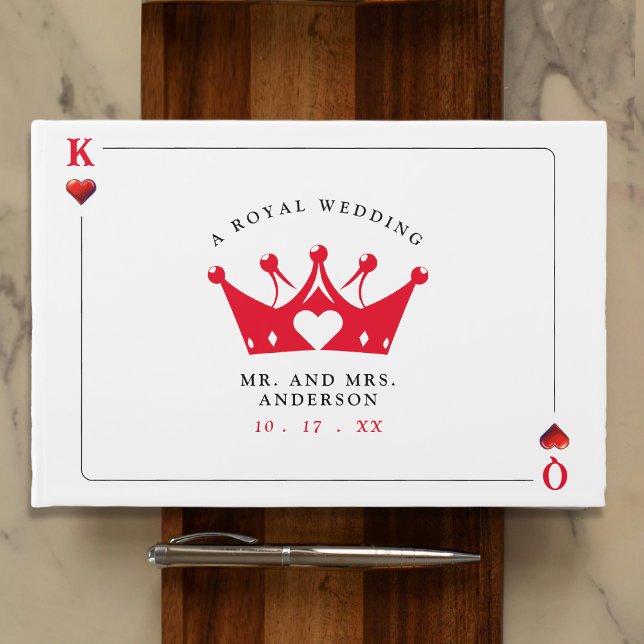 King & Queen of Hearts Casino Poker Card Hochzeit Gästebuch (King & Queen of Hearts Casino Poker Card Wedding Guest Book
)