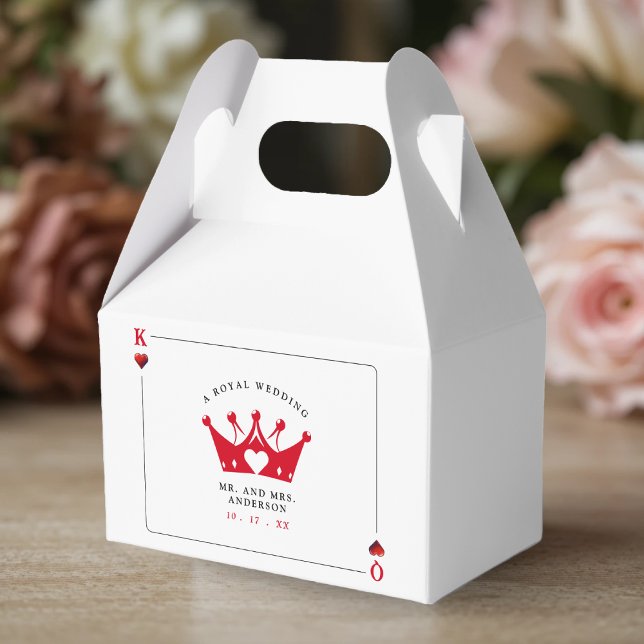 King & Queen of Hearts Casino Poker Card Hochzeit Geschenkschachtel (King & Queen of Hearts Casino Poker Card Wedding Favor Boxes
)