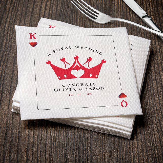 King & Queen of Hearts Casino Poker Card Hochzeit Serviette (King & Queen of Hearts Casino Poker Card Wedding Napkins
)