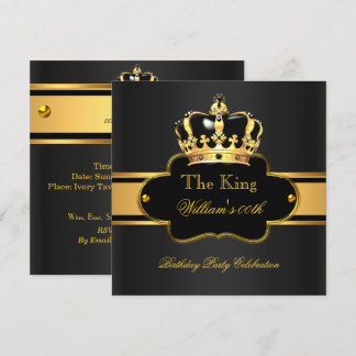 King Queen Royal Black Gold Geburtstag Männer oder Einladung