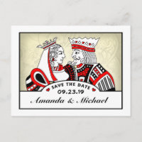 King & Queen Spielkarten Save the Date PostCard