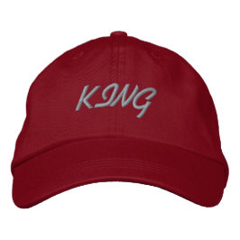 KING Red Color Super Handsome Elegant-Hat-Visor Bestickte Baseballkappe