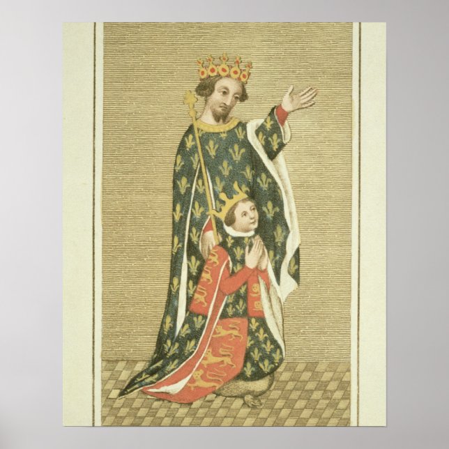 King Richard II (1367-1400) with his father Edward Poster (Vorne)