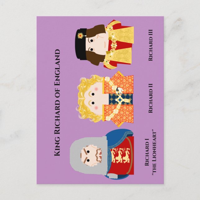King Richard of England Postcard Feiertagspostkarte (Vorderseite)