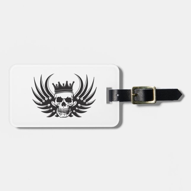 King Skull mit Flügeln Gepäckanhänger (Vorderseite horizontal)