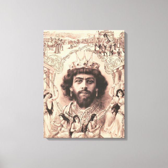 King Solomon umgeben von Tanzmädchen Leinwanddruck (Vorderseite)