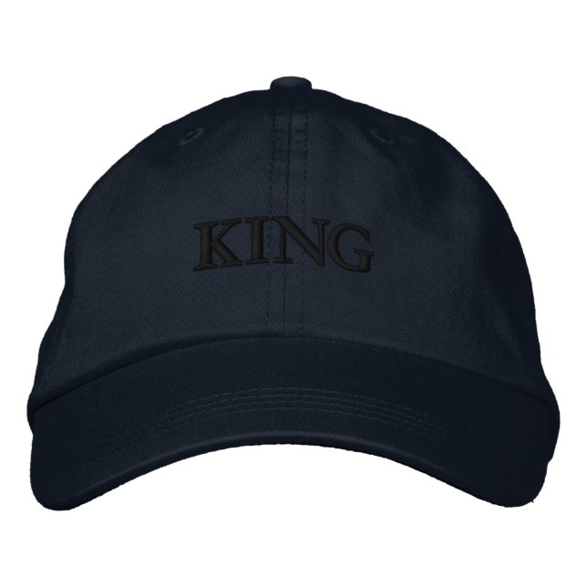 KING Stibestickt Hats Handsome Visor KING Text Bestickte Baseballkappe (Vorderseite)