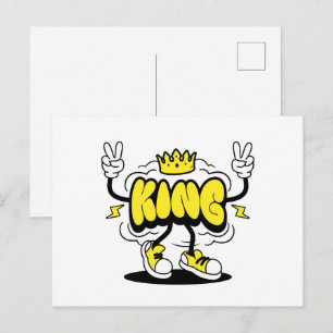 King Street Style Graffiti-Krone Postkarte