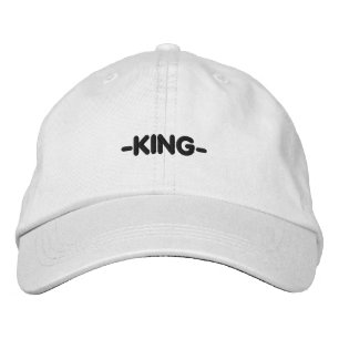 KING Stylischer und klassischer Baumwoll-Weißer Hu Bestickte Baseballkappe