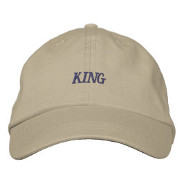 KING Text Cap Majestic High Class Khaki Color-Hat Bestickte Baseballkappe
