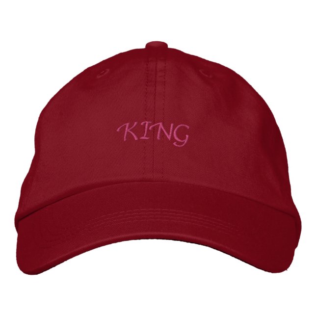 KING Text Embroiderhut - Greifbare bestickte Hülle Bestickte Baseballkappe (Vorderseite)
