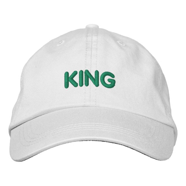 KING Text Name Visier Bestickte Baseballkappe (Vorderseite)