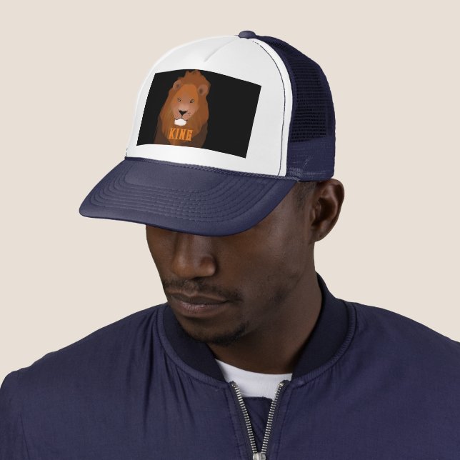 KING Texte imprimé avec Lion Casquette élégant (En situation)