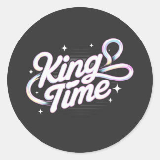 King Time Retro-Typografie Motivationsdesign Runder Aufkleber