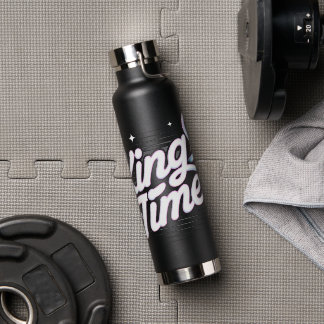King Time Retro-Typografie Motivationsdesign Trinkflasche
