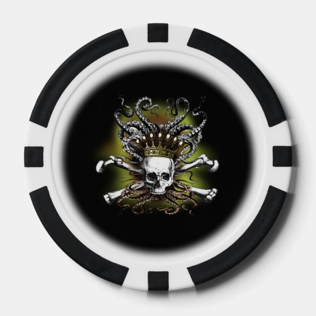 King Tintenfisch Skull Poker Chips (Vorderseite)