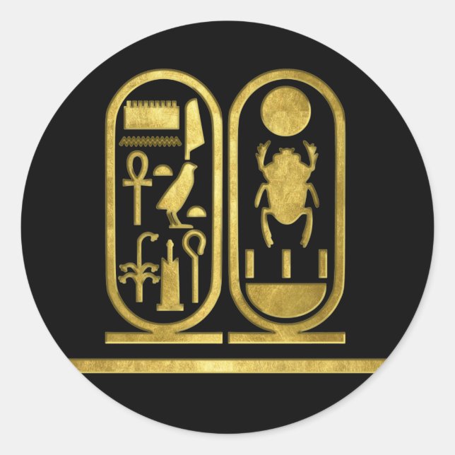 King Tut Cartouche Runder Aufkleber (Vorderseite)