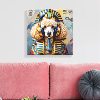 KING TUT-FRENCH POODLE LEINWANDDRUCK