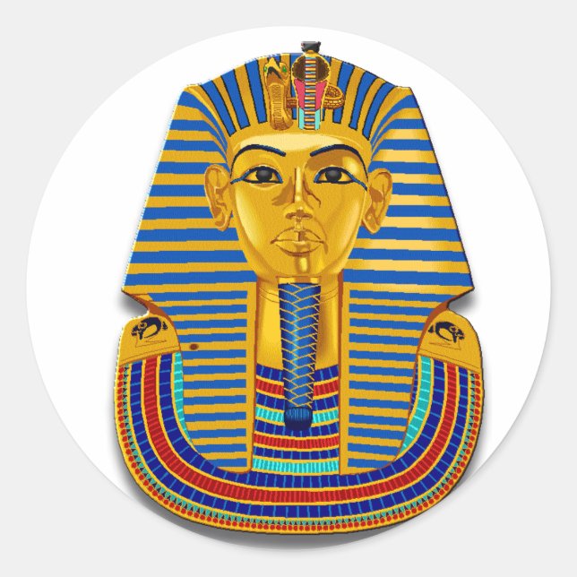 King Tut Mask Runder Aufkleber (Vorderseite)
