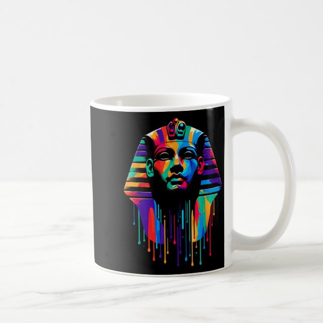 King Tut. Tutankhamun Minimalist Vibrant Style Chr Kaffeetasse (Rechts)