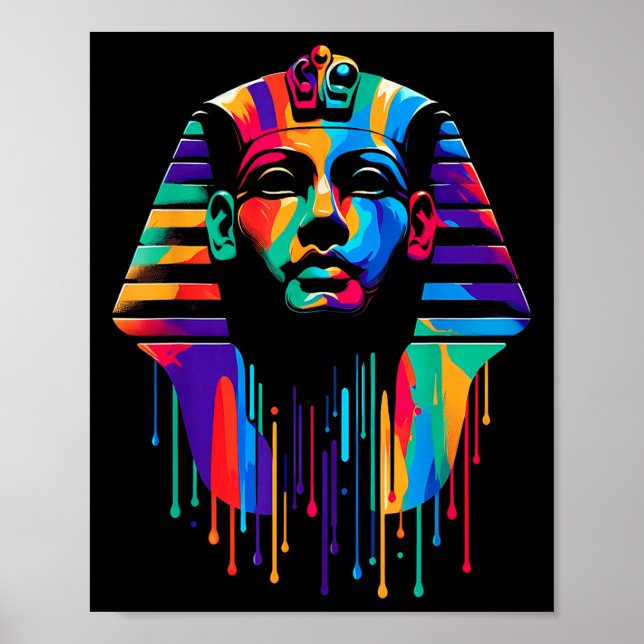 King Tut. Tutankhamun Minimalist Vibrant Style Chr Poster (Vorne)