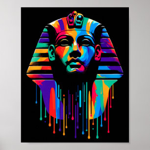 King Tut. Tutankhamun Minimalistisch Vibrant Style Poster