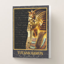 King Tutankhamun mit Hieroglyphen Gold Gerahmt