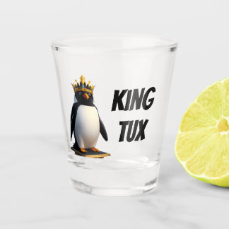 King Tux Linux Penguin Shot Glass Schnapsglas