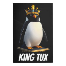 King Tux Linux® Pinguin Metal Wall Art