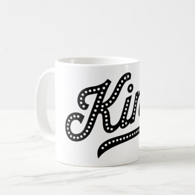 King Typography elegant Design Kaffeetasse (Vorderseite Links)