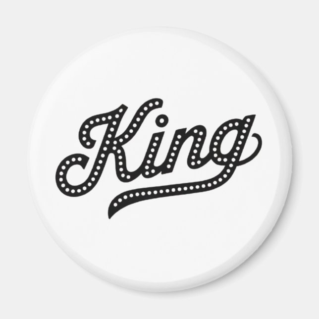 King Typography elegant Design Magnet (Vorne)