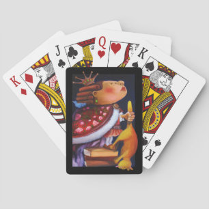 King und Cat spielen Karten Spielkarten