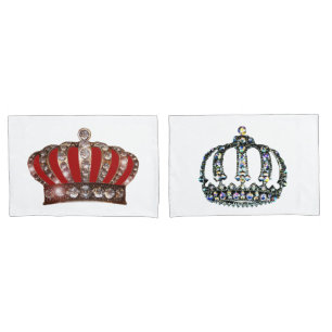 "King" und "Queen" Kronen Kissenbezug