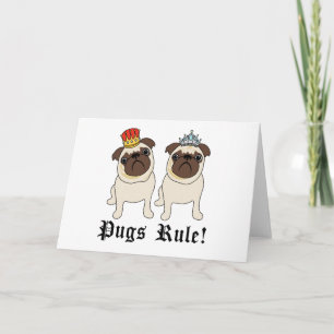 King- und Queen-Mops-Karten (leer) Karte