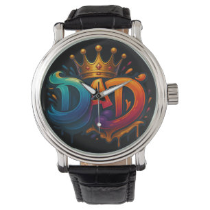 King Vater Crown Graffiti Crowned mit Liebe und St Armbanduhr