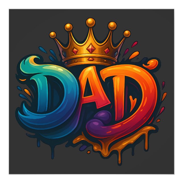 King Vater Crown Graffiti Crowned mit Liebe und St Fotodruck (Vorne)