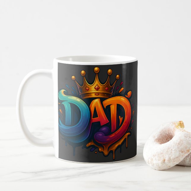 King Vater Crown Graffiti Crowned mit Liebe und St Kaffeetasse (Mit Donut)