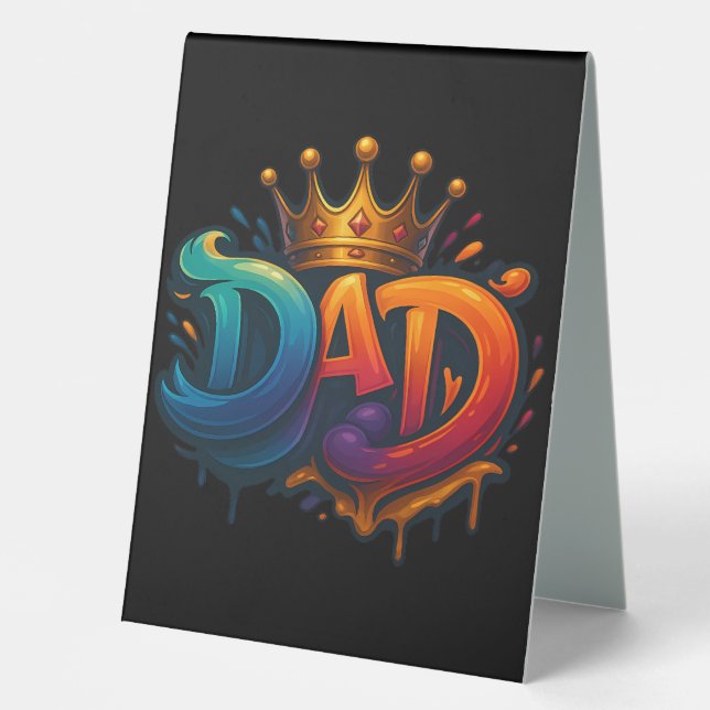 King Vater Crown Graffiti Crowned mit Liebe und St Tischaufsteller (Vorderseite)