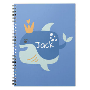 King Whale Sea Animals Kinderbuch Notizblock