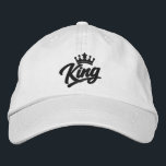 King With Crown Typography Bestickte Baseballkappe<br><div class="desc">You're the King embroidered cap from Ricaso - Show off your regal position with this text-based design - perfect for the groom (Queen also available in store) This clean, text-focused style keeps the design modern and versatile.. It’s a fun conversation starter and a great way to embrace your royal status....</div>