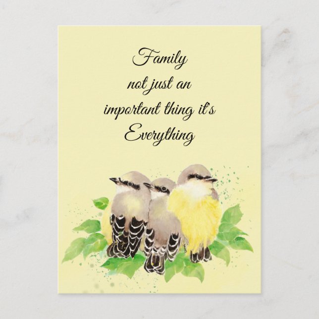 Kingbird Inspiration Family Quote Art Postkarte (Vorderseite)