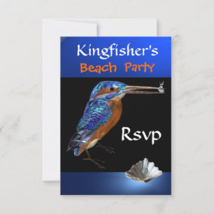 KINGFISCHER BEACH PARTY UAwg, schwarz, blau RSVP Karte