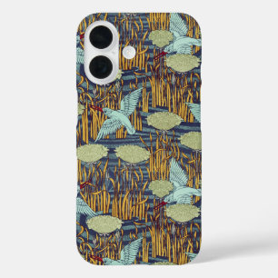KINGFISCHER UND BLUMENDE RUSSISCHE Jugendstil-Flor iPhone 16 Hülle